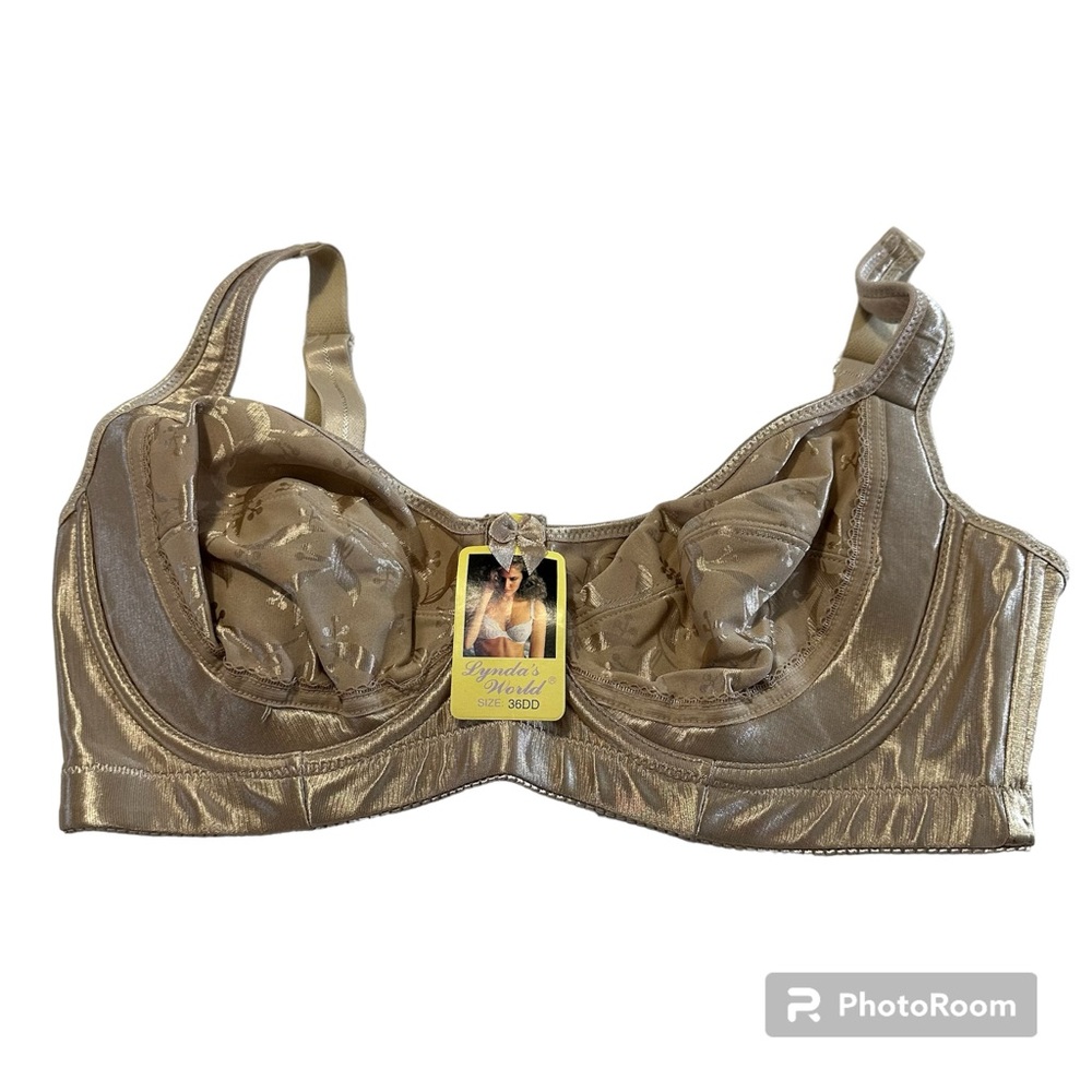Lynda’s World Tan Underwire Bra 36DD Vintage